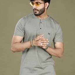 INKMAN Men Henley Neck Bio Finish Pockets T-shirt-image-93