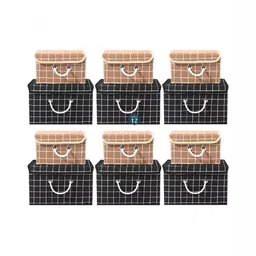 Aura Black Set of 6 Reusable Drawer Organiser Organisers image 4