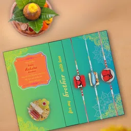 Yellow Bee Set Of 3 Wraparound Rakhi With Roli Chawal-18