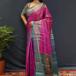 WINKLECART Woven Design Zari Kanjeevaram Saree-image-40