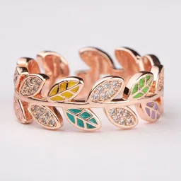 Mesmerize Rose Gold Leaf Ring-53