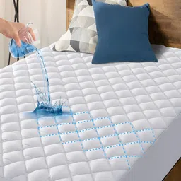 tundwal's White Polycotton Water Resistant Mattress Protector-image-55