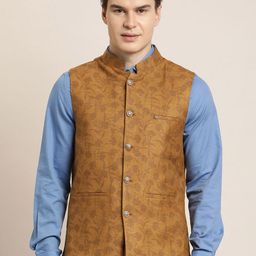 Turtle Floral Printed Nehru Jacket-17