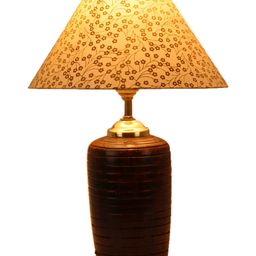 BrightDaisy Gold-Toned Printed Terracotta Frusturical Shaped Table Lamp image 4