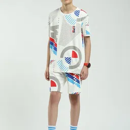 Monte Carlo Boys Printed Pure Cotton Round Neck T-Shirt & Bermuda Shorts Clothing Set-image-38