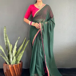 LeeliPeeri Designer Embroidered Poly Georgette Saree-picture-12