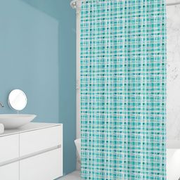 ArtzFolio Blue & White Printed Waterproof Shower Curtains-image-107
