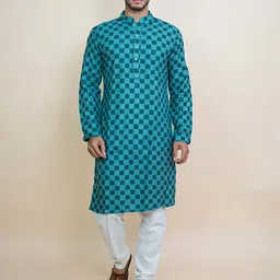 KUNDALI KAKSHAY Geometric Embroidered Mandarin Collar Sequinned Kurta-image-69