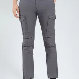 Monte Carlo Men Slim Fit Plain Cotton Cargos-image-71
