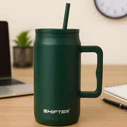 Shifter Green Mug Tumbler With Handle & Straw Lid-1.5 L-13
