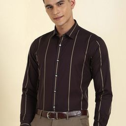 Allen Solly Men Slim Fit Vertical Striped Spread Collar Cotton Formal Shirt-picture-40