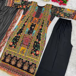 BAESD Ethnic Motifs Printed Regular Mirror Work Kurta with Palazzos & With Dupatta image 4