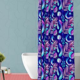 ArtzFolio Blue & Pink Abstract Printed Waterproof Shower Curtain-image-92