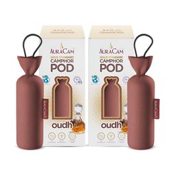 AuraCam 2Pcs Brown Gold Standard Camphor Pod Cone Oudh Air Fresheners-image-85