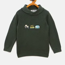 JWAAQ Kids Graphic Embroidered High Neck Cotton Pullover-image-96