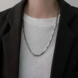 Nevy Men Stainless Steel Silver-Plated Chain-32