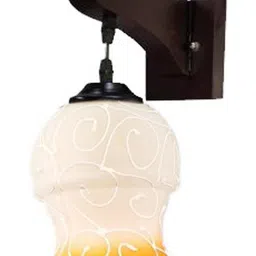 Somil Premium Designer Glass Wall / Night Lamp Elegant & Stylish Dcor Accent for Modern Interiors, Color- Yellow, White, Size:- 19.5 X 24.5 X 23 CM-image-71
