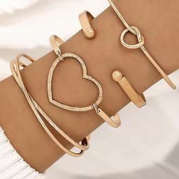Jewels Galaxy Women 4 Gold-Plated Charm Bracelet-image-82