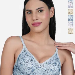 SHYAM SONS FLAIRPack Of 6 Women Ziya Floral Printed CottonFull Coverage Everyday Bra-image-97