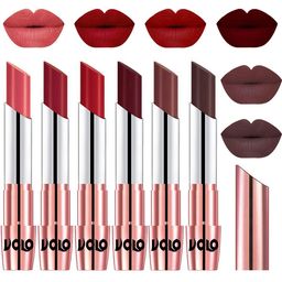 VOLO Set Of 6 Creme Matte Lipstick-Dark Peach-Red-Tomato Red-Maroon-Coffee-Chocolate-2
