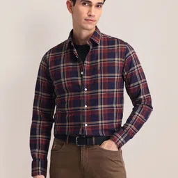 U.S. Polo Assn. Men Tailored Fit Tartan Checks Opaque Checked Casual Shirt-picture-48