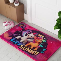 Athom Living Pink & Blue My Little Pony Zipp Sunney Printed Ani-Skid Doormat-image-74