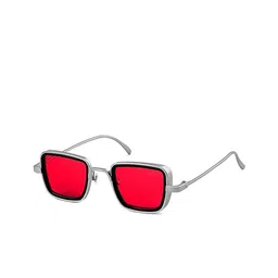 AUGEN Unisex Red Lens & Silver-Toned Square Sunglasses with-41
