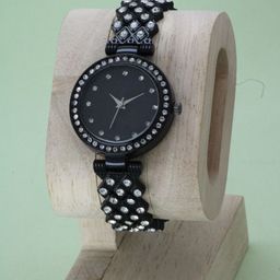 VIRAKTI Women Brass Printed Dial & Bracelet Style Straps Analogue Watch H-11-BLACK-image-86