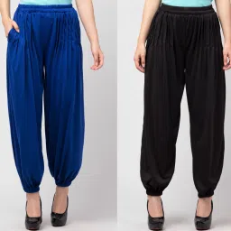 Solid Viscose Women Harem Pants-image-55