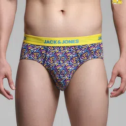 Jack & Jones Men Pack Of 2 Mid Rise Printed Basic Briefs-picture-50