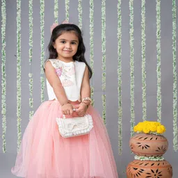 LABEL NEETI Girls Embroidered Beads and Stones Ready to Wear Lehenga &-picture-58