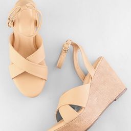 Elevato Basics Textured Party Wedge Sandals-1