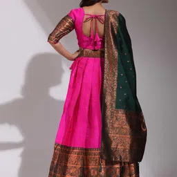 Payu Semi-Stitched Lehenga & Unstitched Blouse With Dupatta image 3
