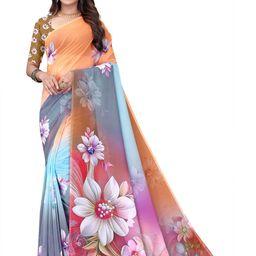 Pemal Designer Floral Pure Georgette Saree-image-99