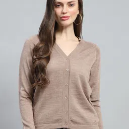 Monte Carlo Women Woollen Long Sleeves Cardigan Sweaters-image-87