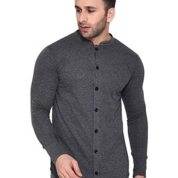 Blisstone Mandarin Collar Long Sleeves Cotton Shirt-picture-32