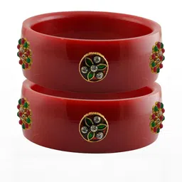 Vidhya Kangan Multi-Coloured Brass Bangles-image-82