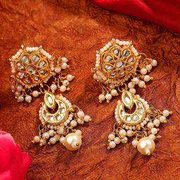 AARSEE OFFICIAL Anti-Tarnish22KT Gold Plated Floral Majesty Earrings-57