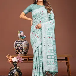 DIVASTRI Checked Zari Saree-32