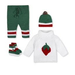 MANJURALA Kids-Unisex White Pure Wool Clothing Set-picture-37