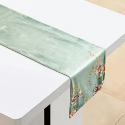 Home Centre Moksha Lily Peach & Green Floral Printed Table Runner-12
