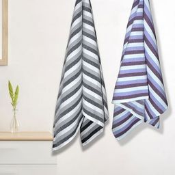 Aura Violet & White 2 Striped Cotton 210 GSM Bath Towel-14
