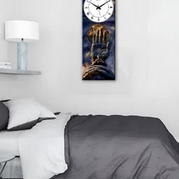 OLIVE TREE Black & White Printed Wooden Contemporary Rectangle Shaped Wall Clock-24