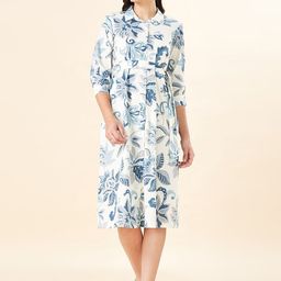 AKKRITI BY PANTALOONS Women Floral Printed Cotton Shirt Collar Cuffed Sleeves Shirt Dress-image-90