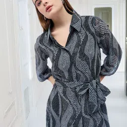 all about you Print Fit & Flare Dress-image-44