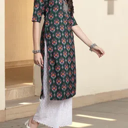 Anouk Rustic Selection Of 3 Geometric Printed Round Neck Straight Kurtas image 2