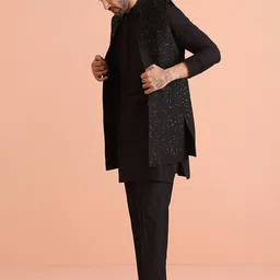 KISAH Men Regular Sequinned Kurta with Trousers image 4