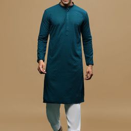 Sanwara Floral Embroidered Chikankari Mandarin Collar Straight Kurta with Patiala-image-93
