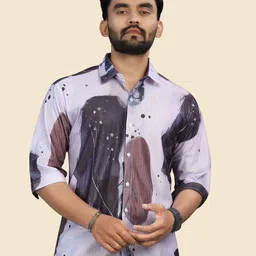 VS MALL Men Tie and Dye Printed Classic Regular Fit Casual Shirt-image-37