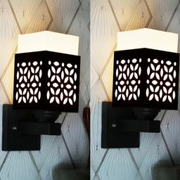 Gojeeva Brown Wood Square Wall Lamps-picture-15